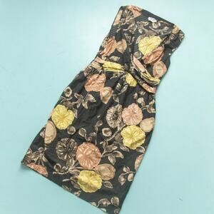 Moschino Y2k Silk Blend Floral Print Front Knot Sleeveless Knee Dress Size 10